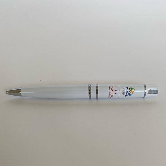 Omega Watch Parts Pen on Black Carbon Fiber on our Gold  Omega collectible Olympics 2016 pen